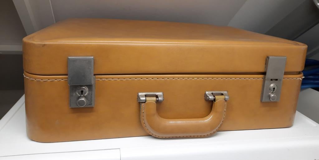 Vintage Oude Koffer, reiskoffer, Sieraden, Tassen en Uiterlijk, Koffers, 60 tot 70 cm, Gebruikt, 45 tot 55 cm, Slot