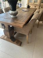 Eettafel met 6 stoelen, Gebruikt, Vijf personen of meer, Rechthoekig, 50 tot 100 cm