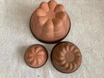 Vintage / 3 ronde puddingvormen / keramiek, Ophalen of Verzenden, Zo goed als nieuw