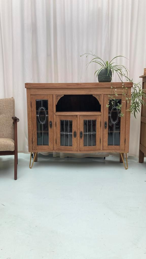 Laag vitrinekast, Huis en Inrichting, Kasten | Vitrinekasten, Zo goed als nieuw, Minder dan 100 cm, 50 tot 100 cm, 25 tot 50 cm