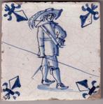 Antieke tegel met militair, Antiek en Kunst, Ophalen of Verzenden