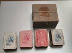 4 sets Antiek miniatuur kaarten in doos, Ophalen of Verzenden