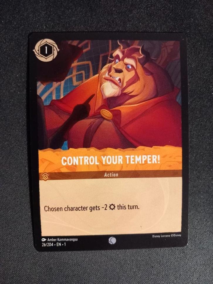 Control your temper! 26/204 Lorcana The First Chapter NM, Hobby en Vrije tijd, Verzamelkaartspellen | Overige, Zo goed als nieuw