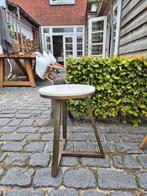 Brons en marmer bijzettafel, Huis en Inrichting, Minder dan 55 cm, Rond, Zo goed als nieuw, Ophalen