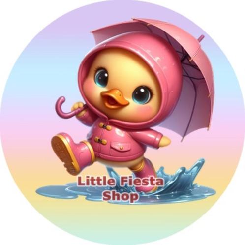 LF3711 icing frosting eendje regen 19cm eetbare taart print, Hobby en Vrije tijd, Taarten en Cupcakes maken, Nieuw, Versiering