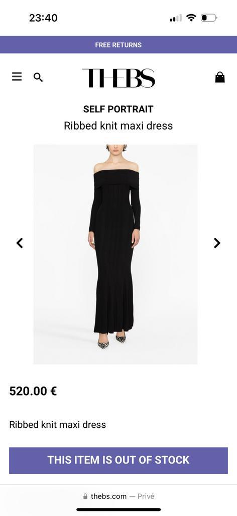 Self Portait dress jurk knit ribbed zwart S nieuw, Kleding | Dames, Jurken, Nieuw, Maat 36 (S), Zwart, Onder de knie, Ophalen of Verzenden