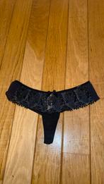 Exclusieve kanten NOIR string hunkemöller met glitterbedel, Verzenden, Zwart, String