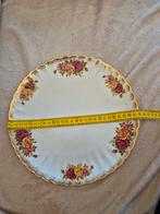 Bord met bloemen goudrandje gebaksbord onderbord rozen, Ophalen of Verzenden, Zo goed als nieuw, Bord(en), Overige stijlen