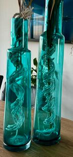 Twee super mooie turquoise vazen in nieuwe staat, Huis en Inrichting, Woonaccessoires | Vazen, Minder dan 50 cm, Zo goed als nieuw