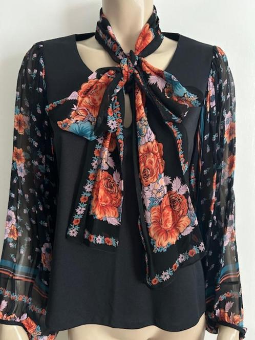 Tru vintage blouse met wijde mouwen en striksjaal, Kleding | Dames, Blouses en Tunieken, Zo goed als nieuw, Maat 42/44 (L), Zwart