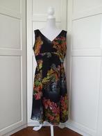 Murek vintage zwarte mouwloze floral jurk, maat 44 L, Zwart, Maat 42/44 (L), Murek, Ophalen of Verzenden