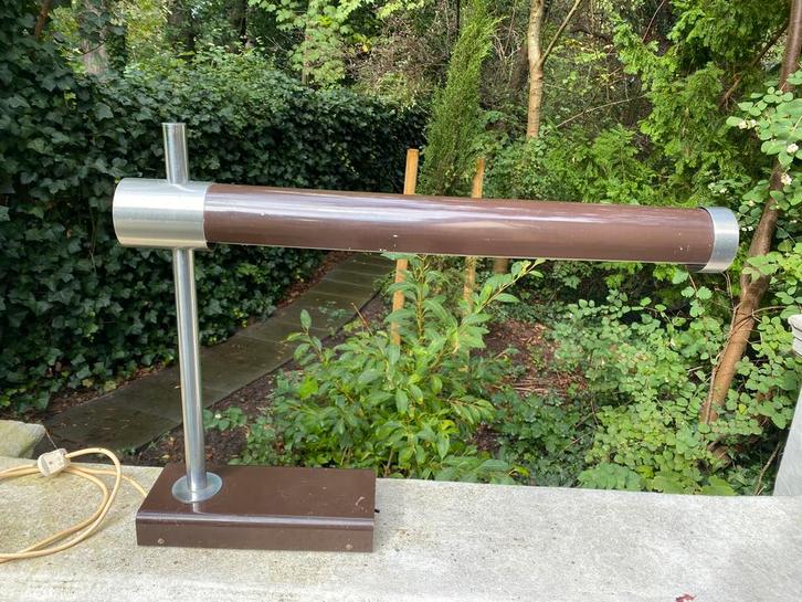 Grote tl tafellamp jaren 70 bureaulamp tafellamp, Huis en Inrichting, Lampen | Tafellampen, Zo goed als nieuw, Minder dan 50 cm