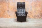 ZGANieuw bruine leren Jori Square design relaxfauteuil, Huis en Inrichting, Fauteuils, Jori, Design, 75 tot 100 cm, Ophalen of Verzenden
