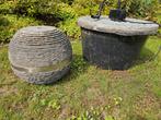granieten waterbol met pomp en waterbak met rooster, Tuin en Terras, Ophalen, Gebruikt, Waterornament