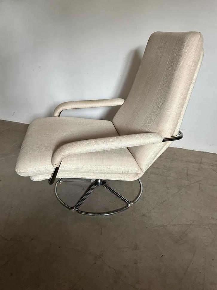 Vintage Fauteuil, Huis en Inrichting, Stoelen, Gebruikt, Eén, Metaal, Wit, Ophalen