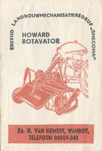 H van Gemert Wanroy - howard rotavator - erkend landbouw-, Verzamelen, Suikerzakjes, Ophalen of Verzenden