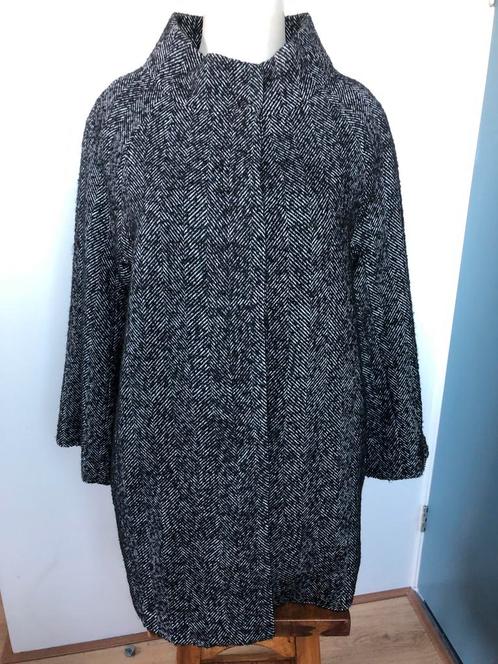 Hope mantel zwart wit visgraat tussenjas jas, Kleding | Dames, Jassen | Zomer, Zo goed als nieuw, Maat 42/44 (L), Zwart, Ophalen of Verzenden