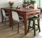 Mahjong tafels, authentiek, Huis en Inrichting, Tafels | Eettafels, Ophalen, Gebruikt, 50 tot 100 cm, Vierkant