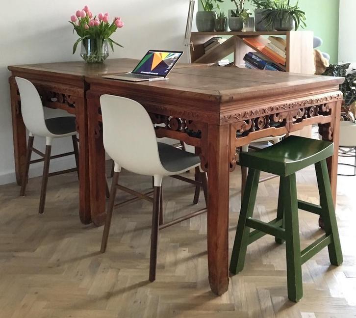 Mahjong tafels, authentiek, Huis en Inrichting, Tafels | Eettafels, Gebruikt, 50 tot 100 cm, 50 tot 100 cm, Vijf personen of meer