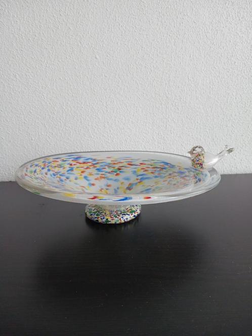 Groot Glazen Vogelbad., Huis en Inrichting, Woonaccessoires | Schalen en Manden, Zo goed als nieuw, Rond, Glas, Ophalen of Verzenden