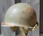 WW2 M2 D-bale airborne  Para helm Inland/Firestone US liner, Ophalen, Landmacht, Amerika, Embleem of Badge