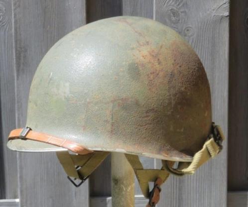 WW2 M2 D-bale airborne  Para helm Inland/Firestone US liner, Verzamelen, Militaria | Tweede Wereldoorlog, Landmacht, Embleem of Badge