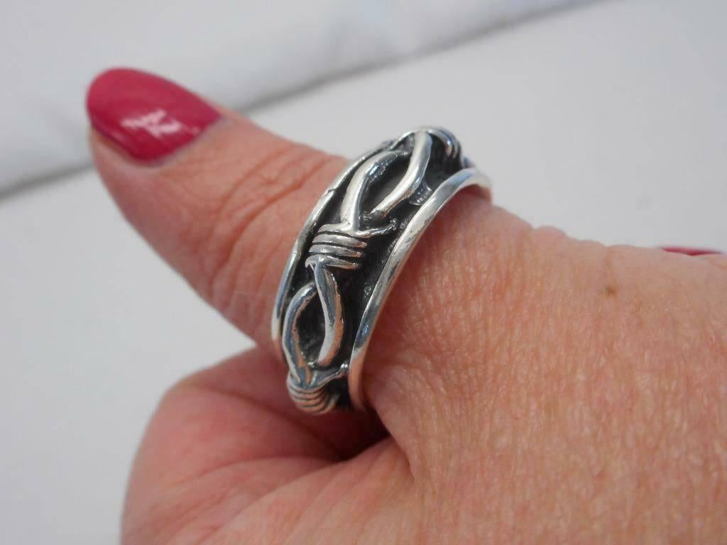 Zilveren unisex ring maat 20.75  nr.1783, 20 of groter, Verzenden, Zo goed als nieuw, Dame of Heer