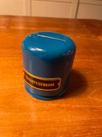 Vintage Spaarpot Raiffeisenbank Blauw, Verzamelen, Spaarpotten, Ophalen of Verzenden, Gebruikt, Metaal of Blik, Object of Gebouw