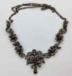 Vintage antieke ketting zilver 925 Granaten Marcasiet Pyriet, Sieraden, Tassen en Uiterlijk, Antieke sieraden, Verzenden, Zilver