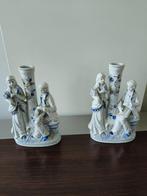 Set van 2 Vintage Vazen/Kandelaars met Figuren, Ophalen