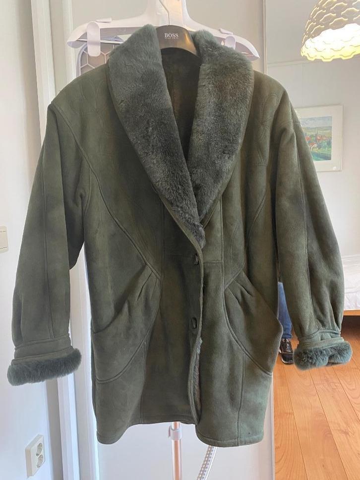 Lammy coat, echt lamsleer, bont gevoerd, Kleding | Dames, Jassen | Winter, Zo goed als nieuw, Maat 42/44 (L), Groen, Ophalen of Verzenden