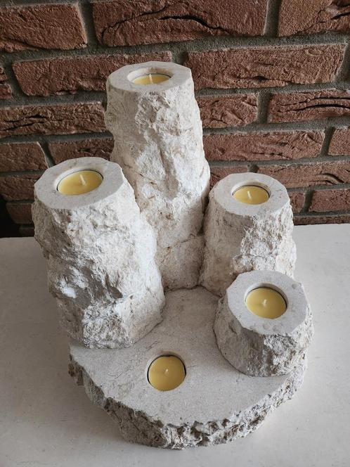 Manhattan Style Waxinelichthouder Fossiel, Huis en Inrichting, Woonaccessoires | Kandelaars en Kaarsen, Gebruikt, Overige materialen