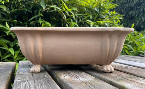 Bonsai schaal licht bruin ongeglazuurd gemerkt 34,3x256,7x13, Tuin en Terras, Bloempotten, Zo goed als nieuw, Aardewerk, 25 tot 40 cm