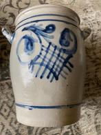 Vintage grijze/blauwe Keulse pot met blauw opschildering, Antiek en Kunst, Antiek | Keramiek en Aardewerk, Ophalen