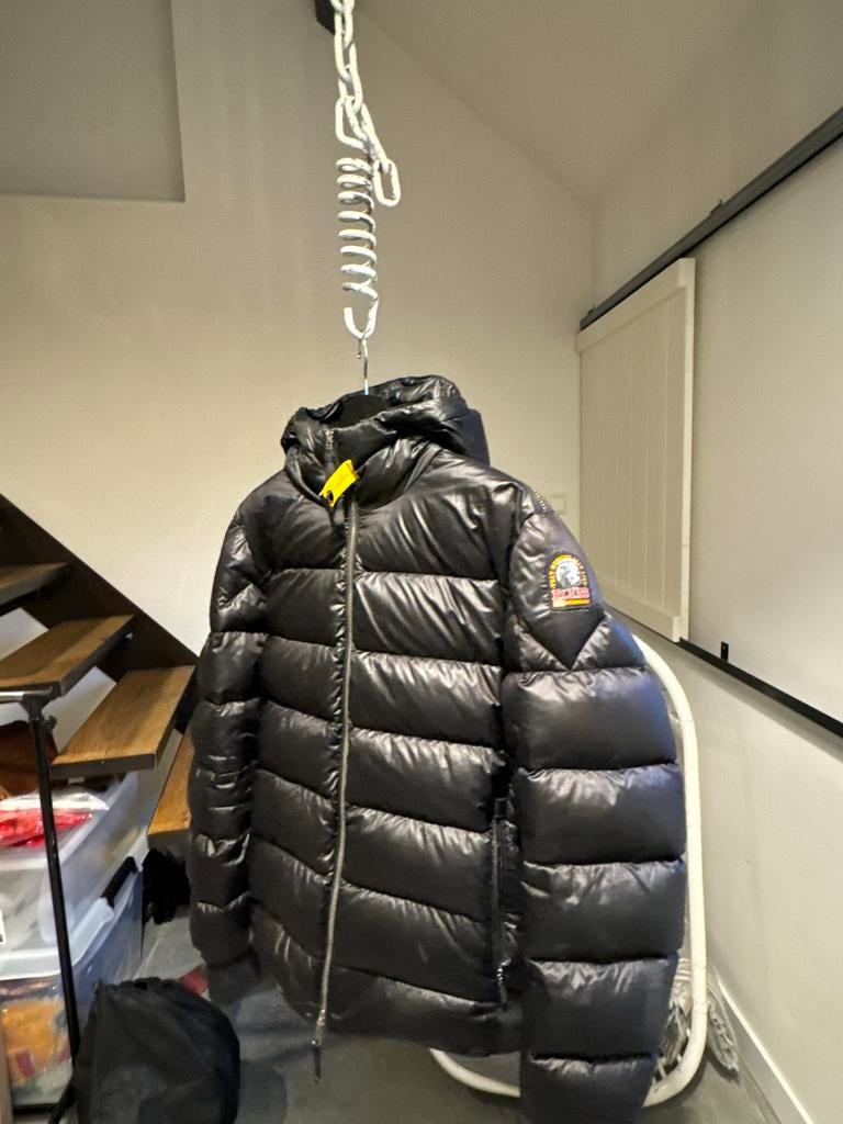 Parajumper Jas Maat M/L - Zwart/Grijs, Kleding | Dames, Jassen | Zomer, Ophalen of Verzenden, Gedragen, Maat 38/40 (M), Zwart