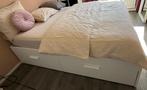 Bed met opberglades en matras, Huis en Inrichting, Ophalen, Eenpersoons, Wit, Nieuw