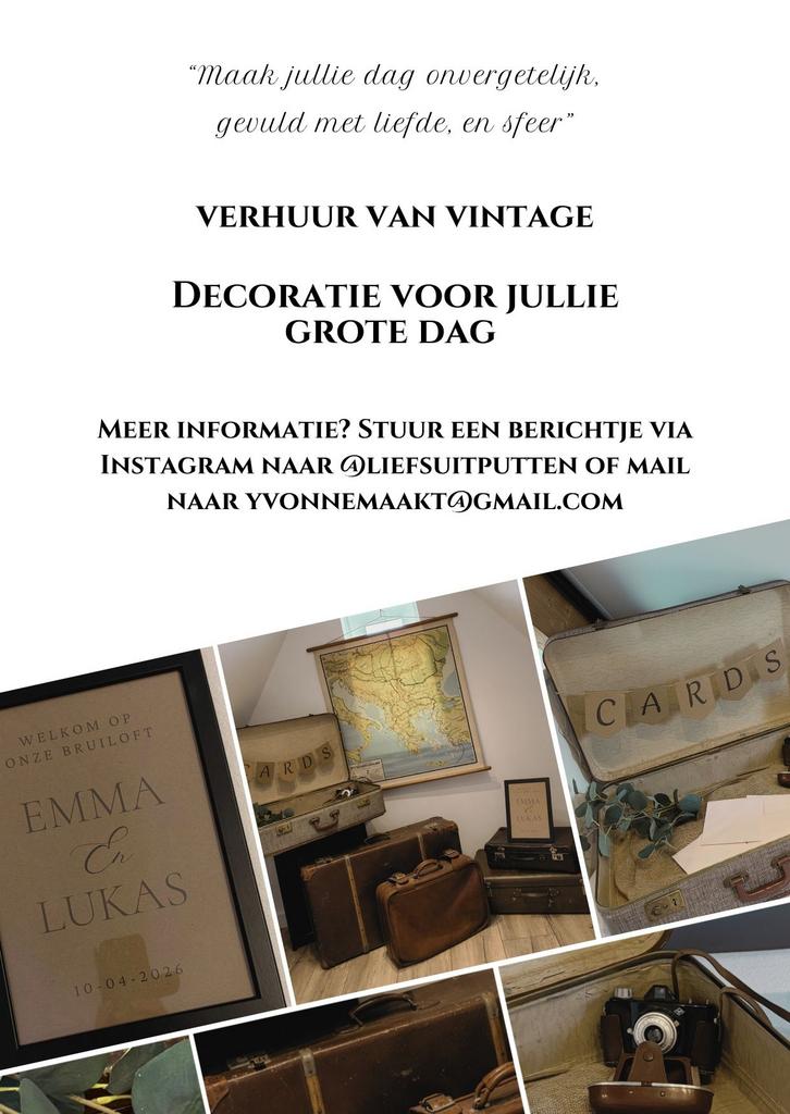 Bruiloft decoratie te huur, Hobby en Vrije tijd, Feestartikelen | Verhuur, Ophalen, Zo goed als nieuw, Geboorte of Huwelijk