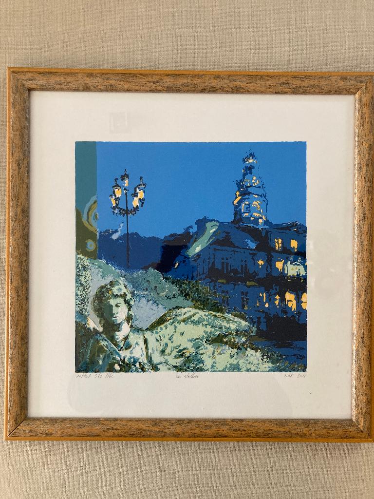 Zeefdruk van Andre Kok; Us stadhoes (Maastricht), Antiek en Kunst, Kunst | Litho's en Zeefdrukken, Ophalen