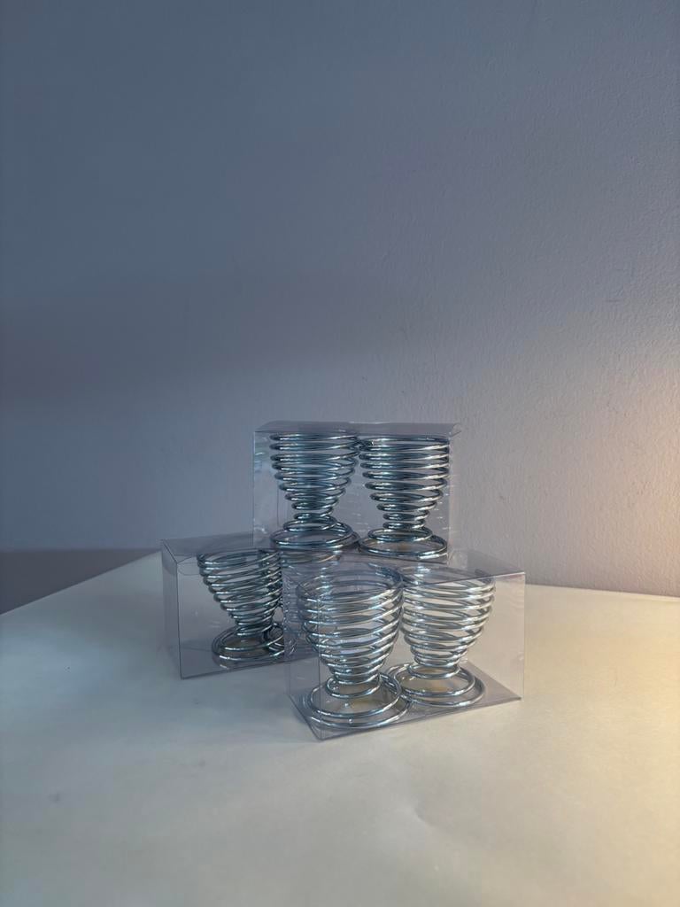 Vintage zilverkleurige draad eierdopjes, *, Overige typen, Verzenden, *