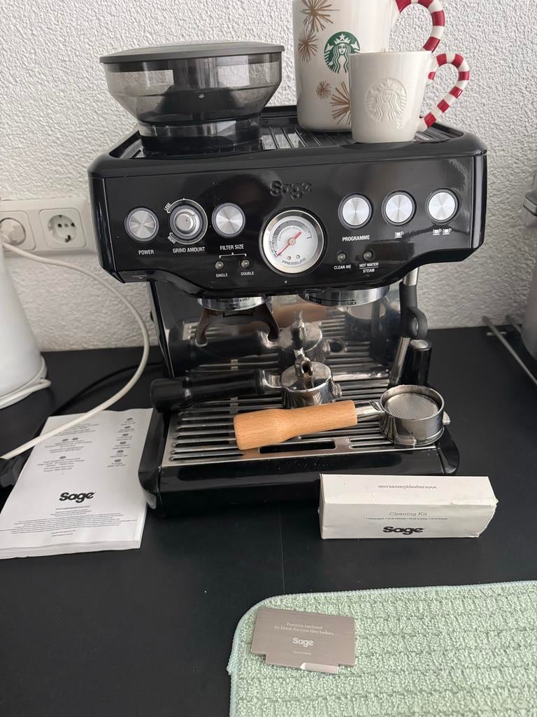 Sage Barista Express black, Witgoed en Apparatuur, Koffiezetapparaten, Gebruikt, Koffiebonen, Espresso apparaat, Stoompijpje, Ophalen of Verzenden