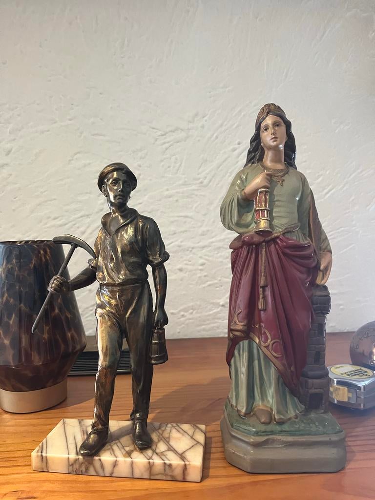Patronen van de mijnwerkers: Sint Barbara en mijnwerker, Ophalen, Gebruikt, Mens