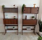 Vintage midcentury wandkasten per stuk of samen te koop, Huis en Inrichting, Kasten | Wandmeubels, Ophalen, Simpla lux, Onbekend