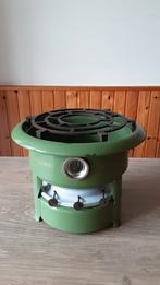 EMAILLE RESEDA GROEN 3 PITS PETROLEUMSTEL MERK HALLER., Ophalen of Verzenden