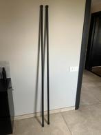 Zwarte metalen roedes + eindstukken en 6 bijbehorende ringen, Ophalen, 150 tot 200 cm