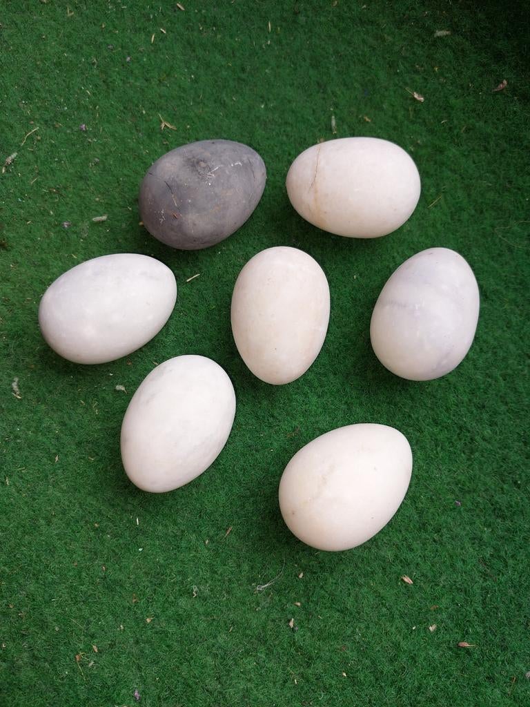 Mooie marmeren (paas) eieren - 7 stuks (set 1), Antiek en Kunst, Ophalen of Verzenden