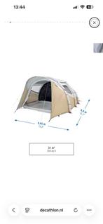 QUECHUA AIR SECONDS 5.2 tent met luifel en OBELINK kast, Ophalen, Zo goed als nieuw, Tot en met 5