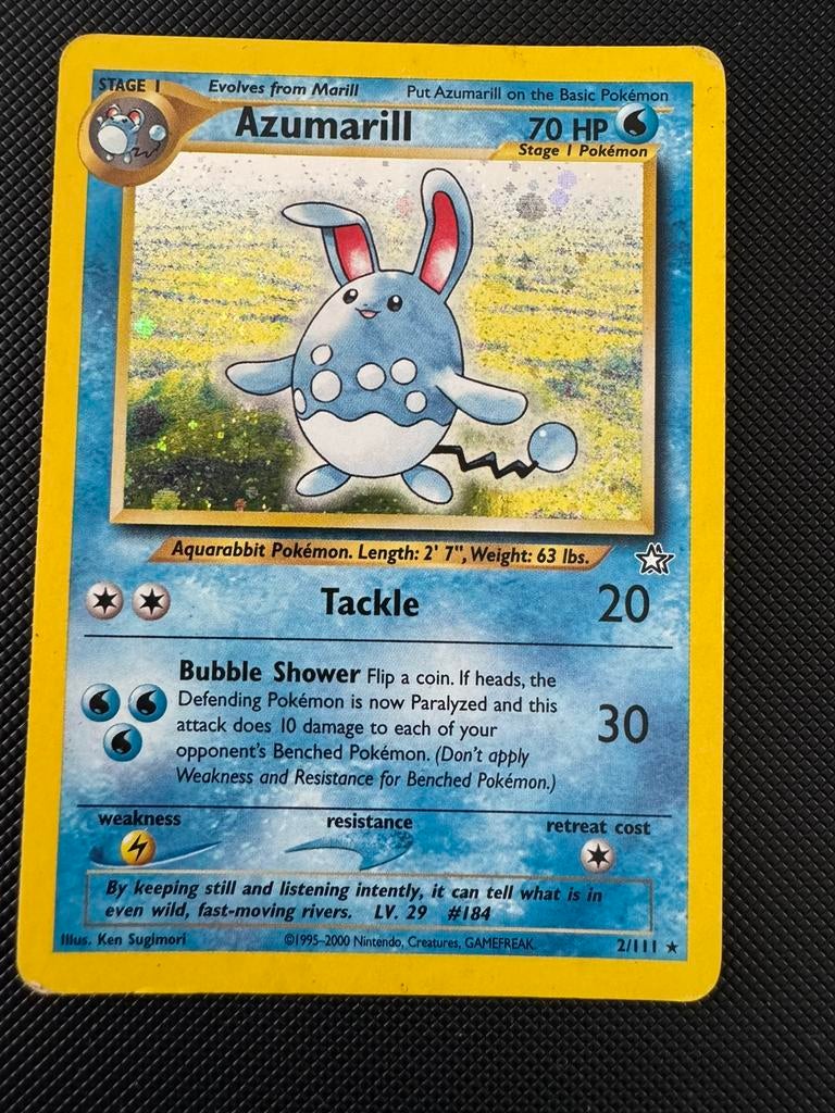 Azumarill #2 Neo genesis pokemon kaart, Ophalen of Verzenden, Gebruikt