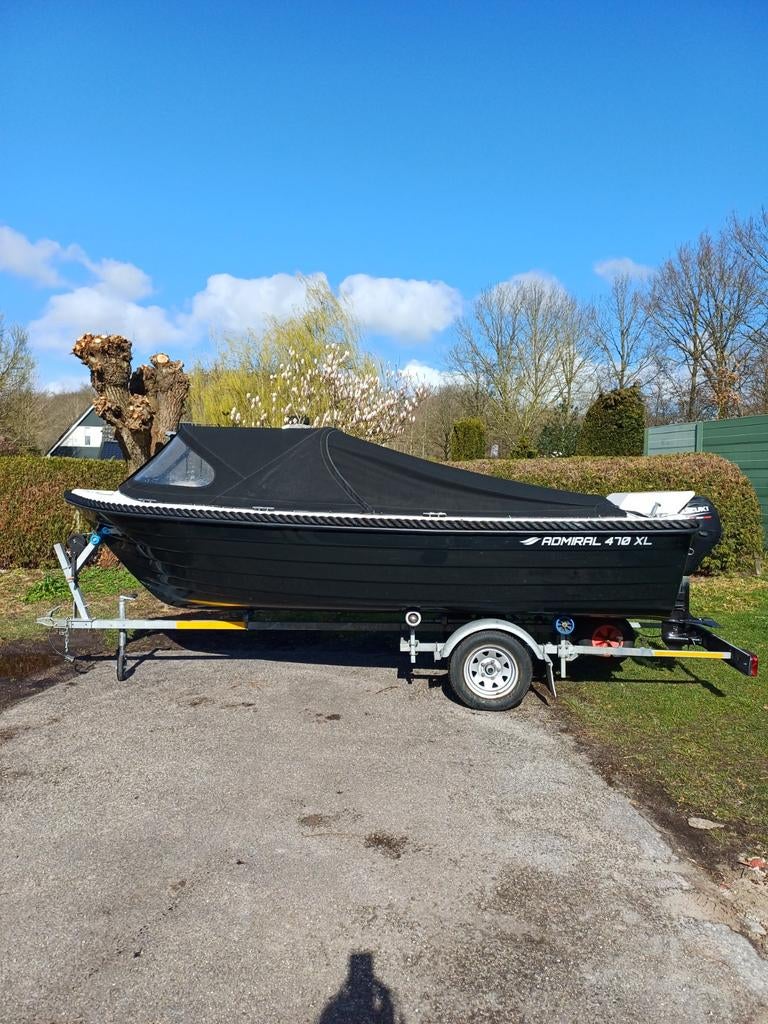 Admiral 470 XL Sloep met 9.9 pk Suzuki motor en trailer, Watersport en Boten, Sloepen, Ophalen