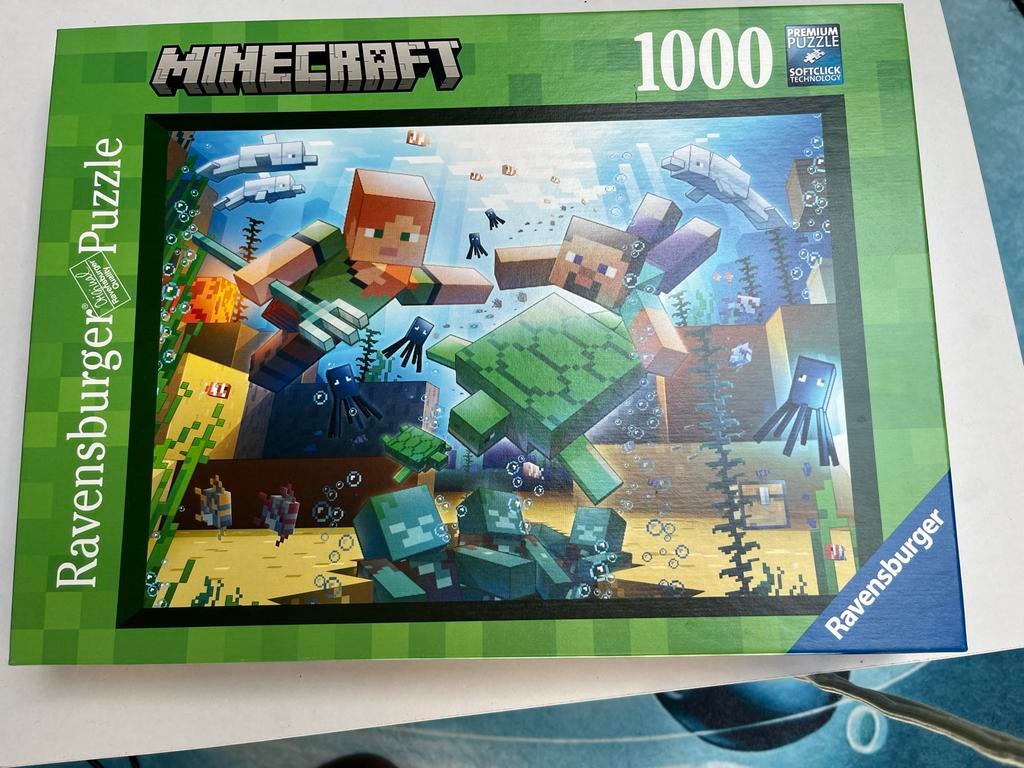 Ravensburger Minecraft puzzel 1000 stukjes, Ophalen of Verzenden, 500 t/m 1500 stukjes, Gebruikt, Legpuzzel