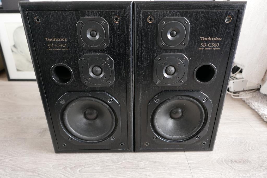 Technics SB-CS60 3-Way Speaker System set, Audio, Tv en Foto, Luidsprekers, Gebruikt, Front, Rear of Stereo speakers, 60 tot 120 watt